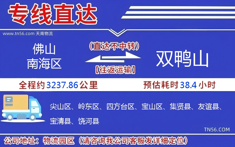 佛山南海區(qū)到雙鴨山物流公司