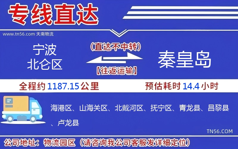 寧波北侖區到秦皇島物流公司 寧波北侖區到秦皇島物流公司