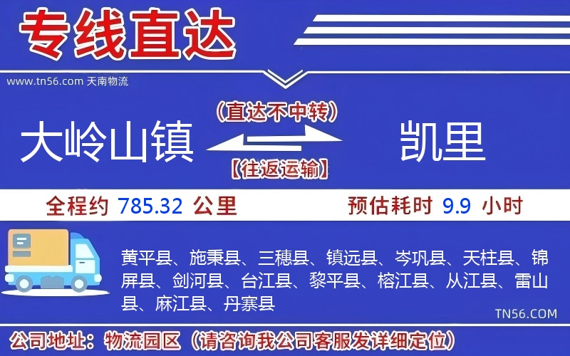 大嶺山鎮(zhèn)到凱里物流公司 大嶺山鎮(zhèn)到凱里物流公司